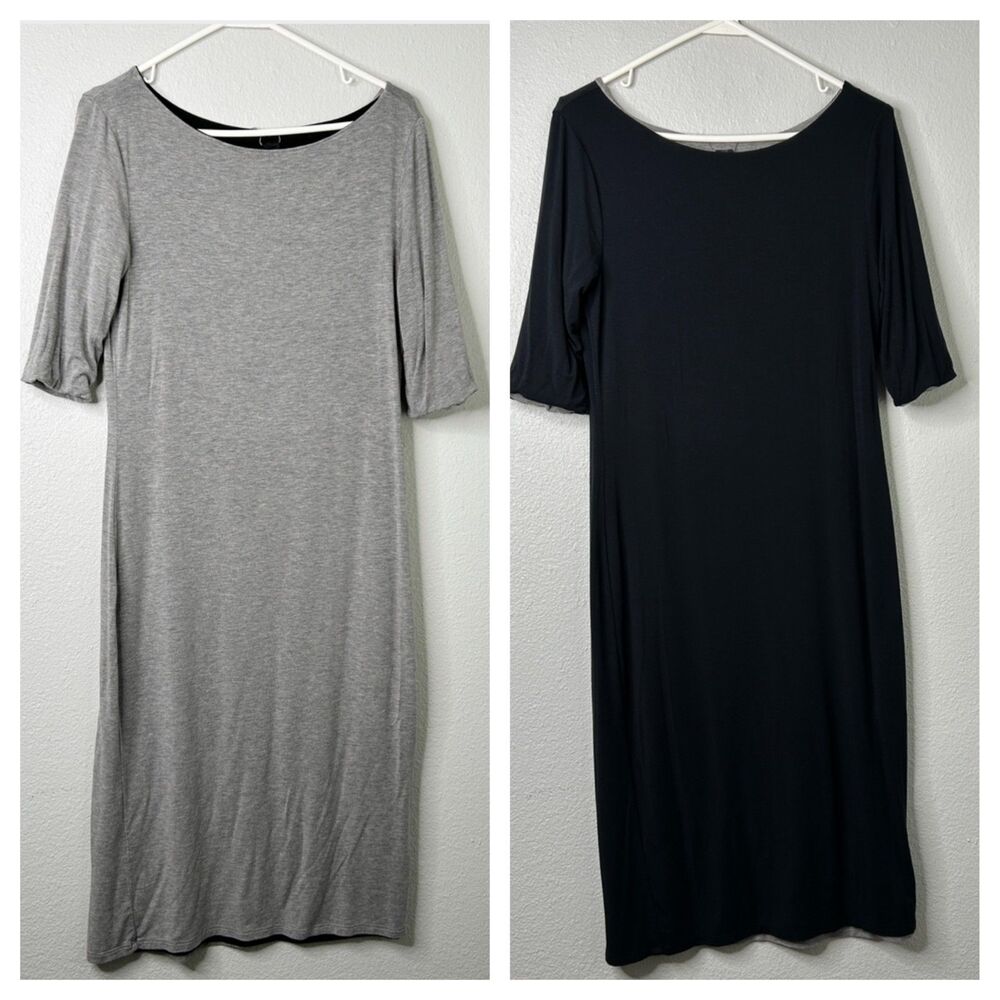 Prana Womens Reversible Dress Johan Foundation Gray Black Medium